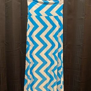 Blue/white maxi skirt
